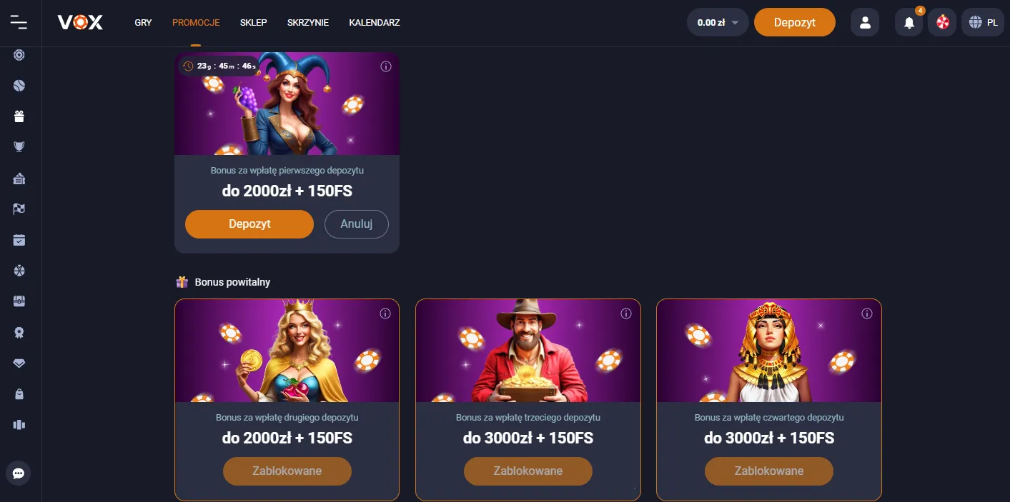 Bonusy w Vox Casino App dla graczy mobilnych